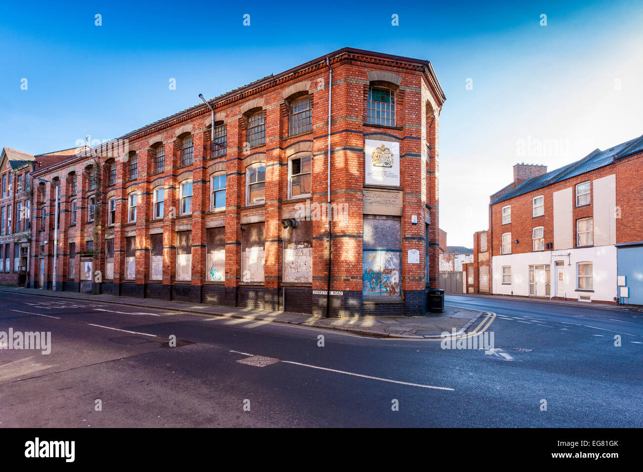 Derelict CT Hawkings Ltd Brick Boot and Shoe Factory Overstone Road/St