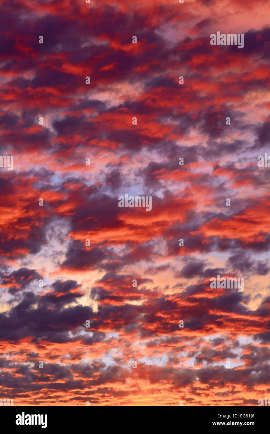 Clouds on sunset sky, background Stock Photo