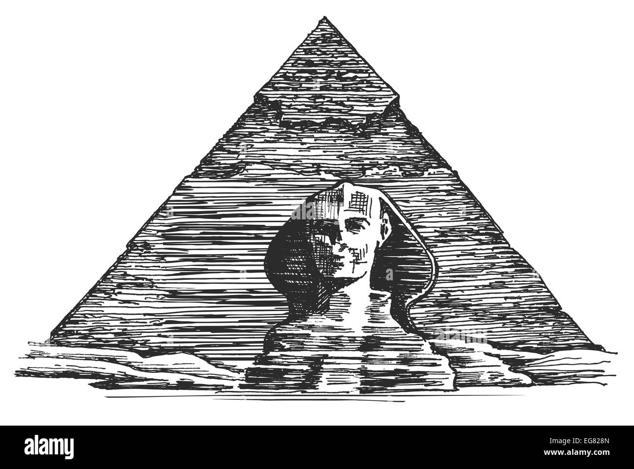 Egyptian pyramid on a white background. vector illustration Stock Photo