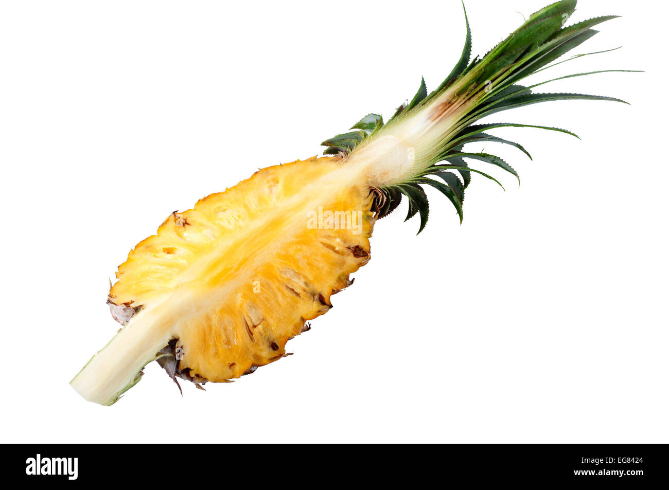 Pineapple with slices on background Stock Photo