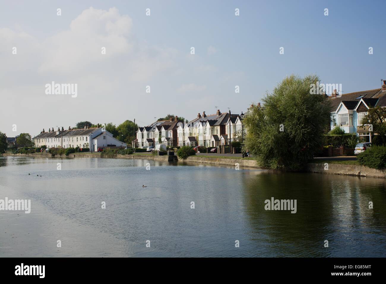 Houses by inlet at Emsworth. Hampshire. England Stock Photo Alamy