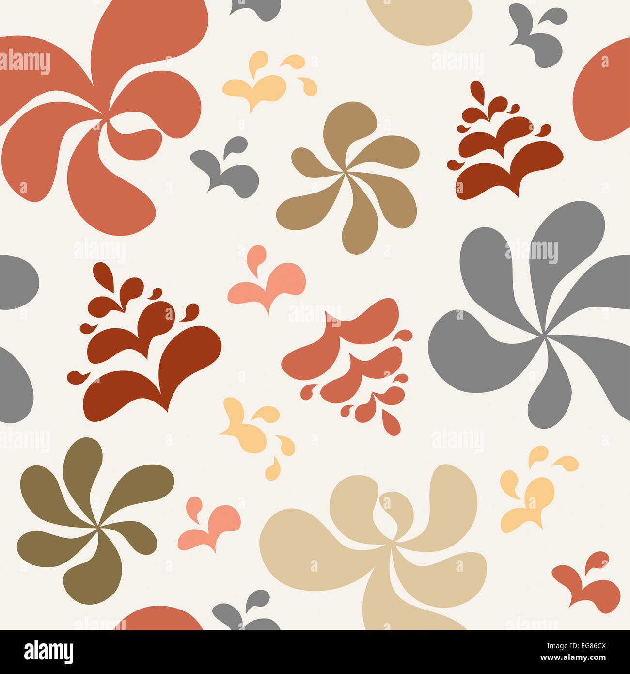 Abstract colorful floral background, seamless pattern. Raster illustration. Stock Photo