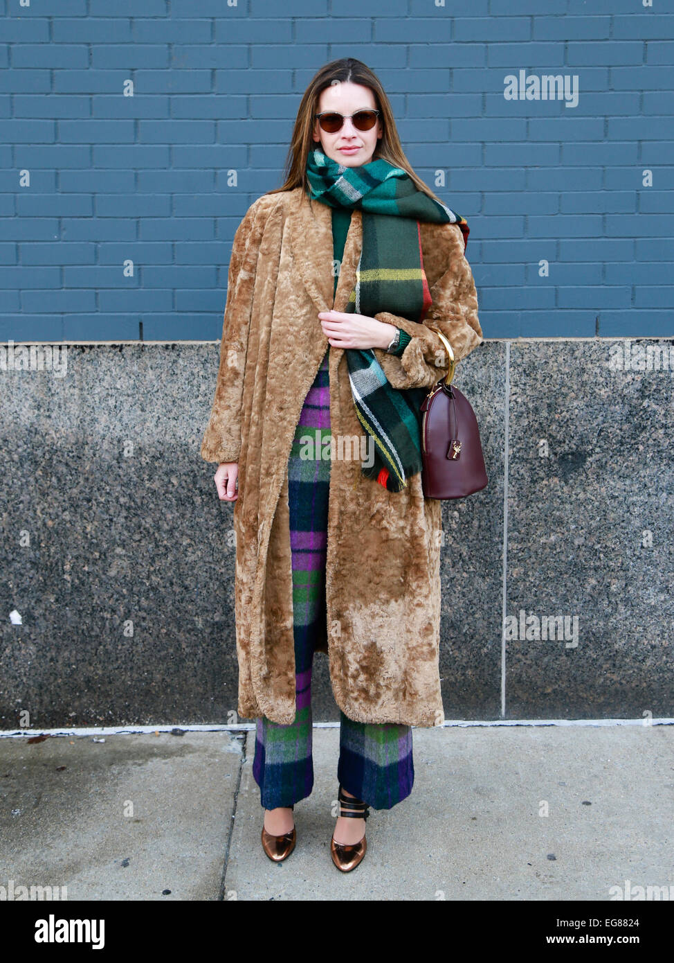 Clara Ratz arriving at the Michael Kors runway show in New York City ...