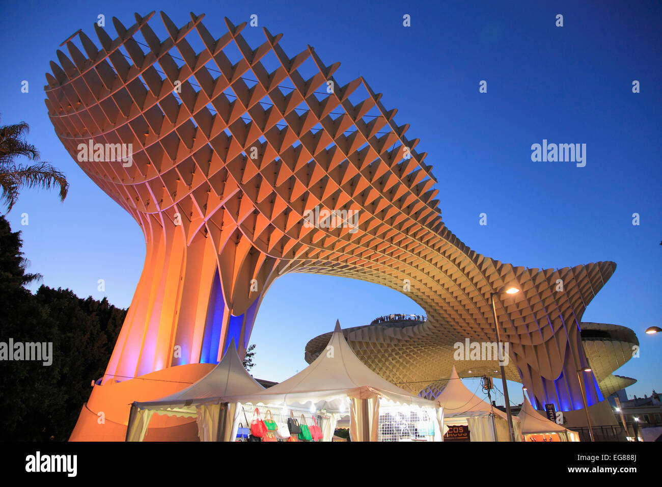 Spain, Andalusia, Seville, Metropol Parasol, wooden structure, JŸrgen Mayer-Hermann architect, Stock Photo