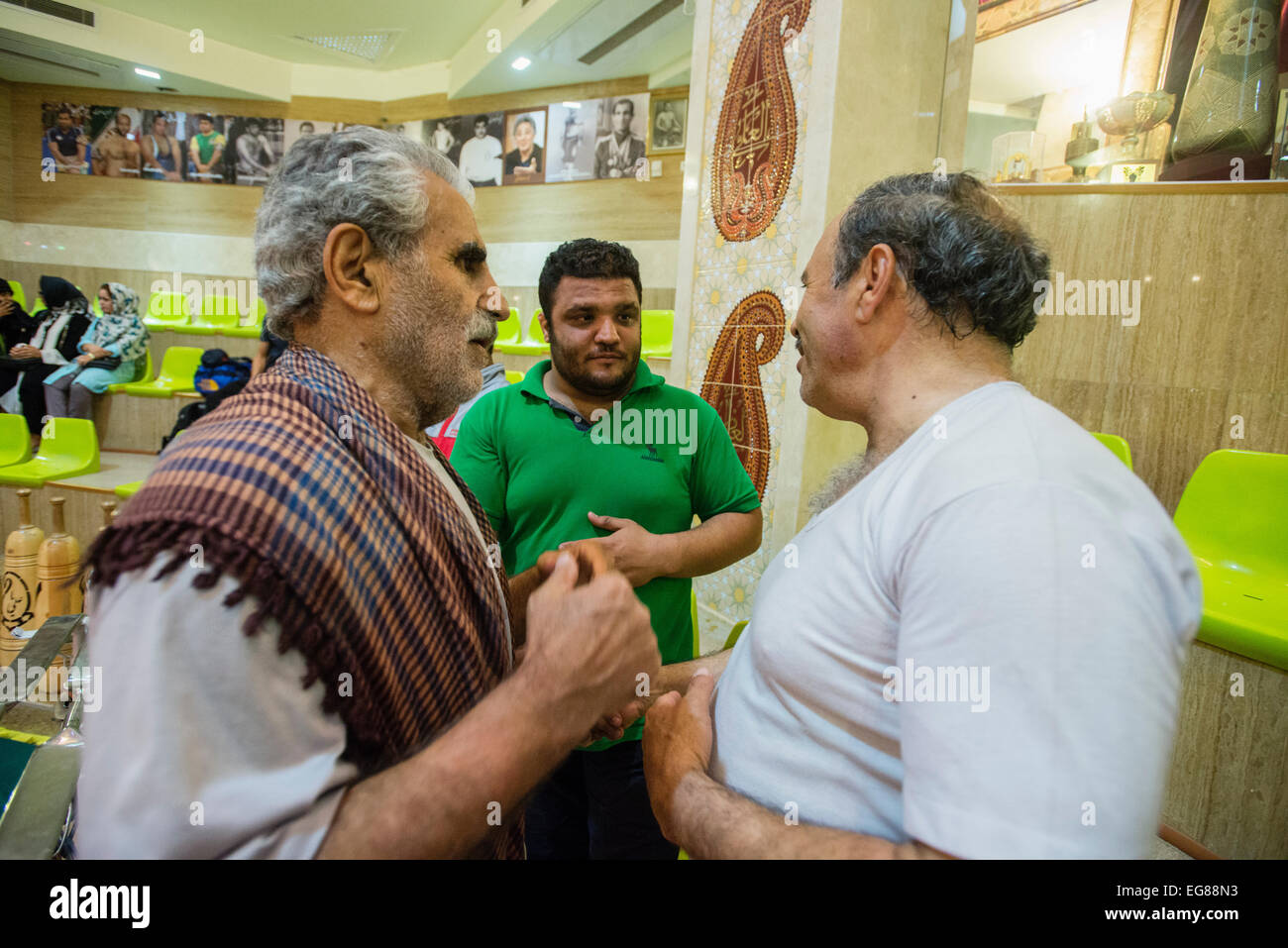 Pahlevani wrestlers in most notable zurkhaneh, Esfahan, Iran Stock