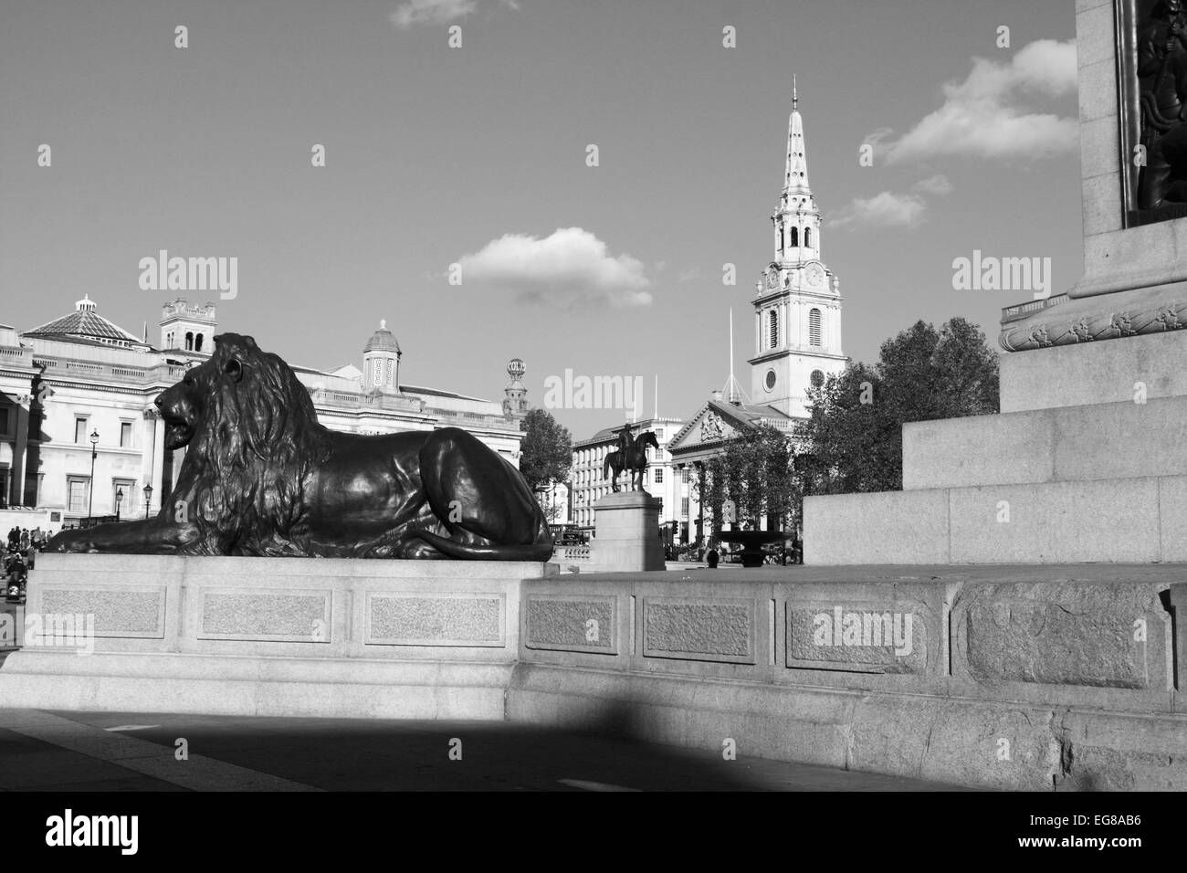 A view of Trafalgar Square, London, England Stock Photo Alamy