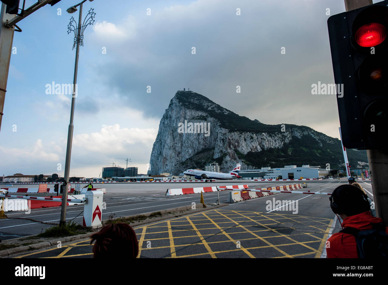 Winston Churchill Avenue, Gibraltar International Airport, Europe. Stock Photo