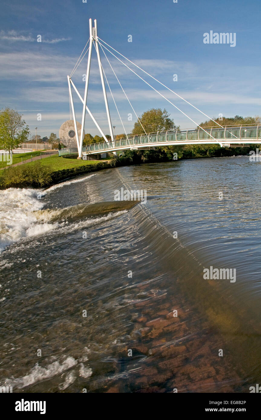 Millers Crossing cycle and pedestrian bridge across the River Exe at Exeter Stock Photo