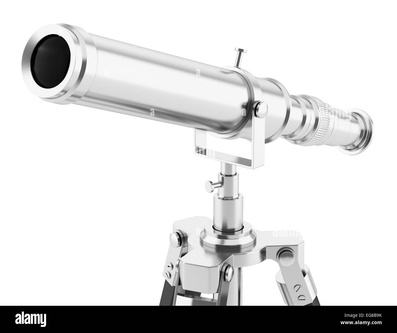 telescope on tripod isolated on white background Stock Photo