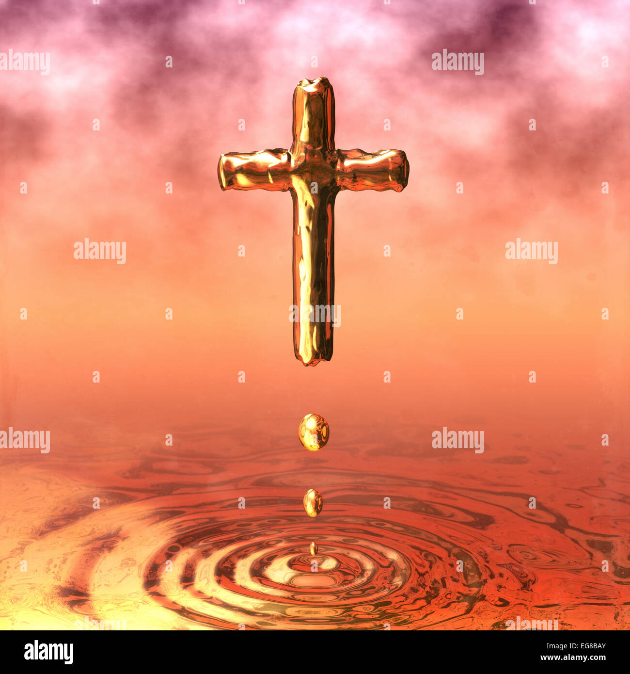 Holy Cross of gold Stock Photo Alamy