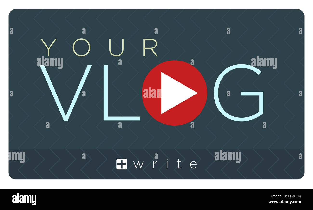 Vector illustration of vlog banner, video blogging Stock Photo