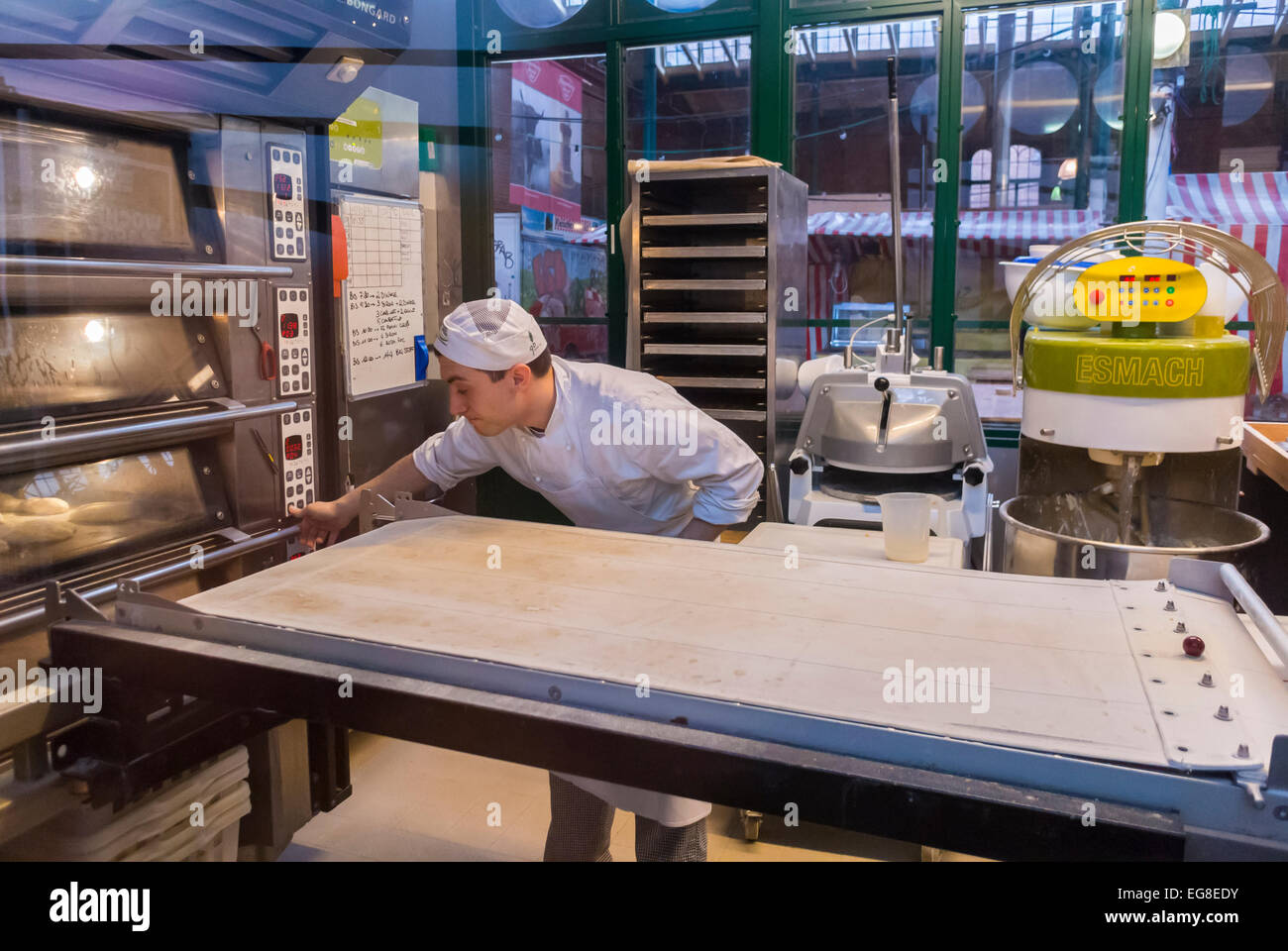 Berlin, Germany, German Bakery Shop interiors, Baker at Work inside