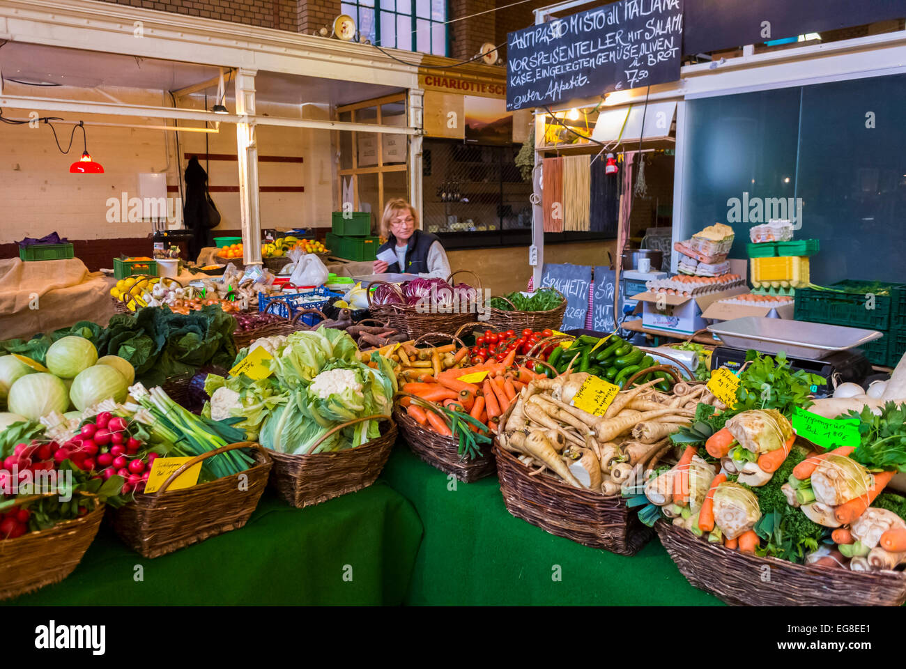 Berlin, Germany, Food Stall, Shopping inside German neighborhood