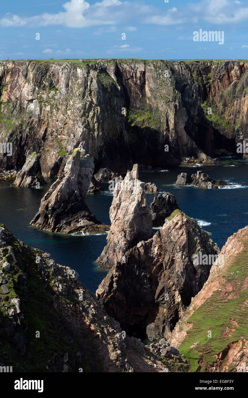 Mangersta or Mangurstadh beach and sea stacks on the Isle of Lewis and Harris, Outer Hebrides, Scotland. Stock Photo