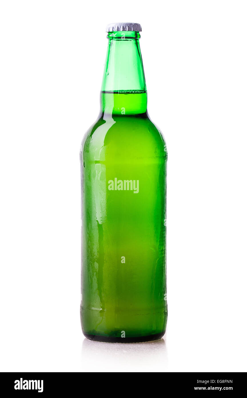 beer bottle green isolated white background Stock Photo Alamy