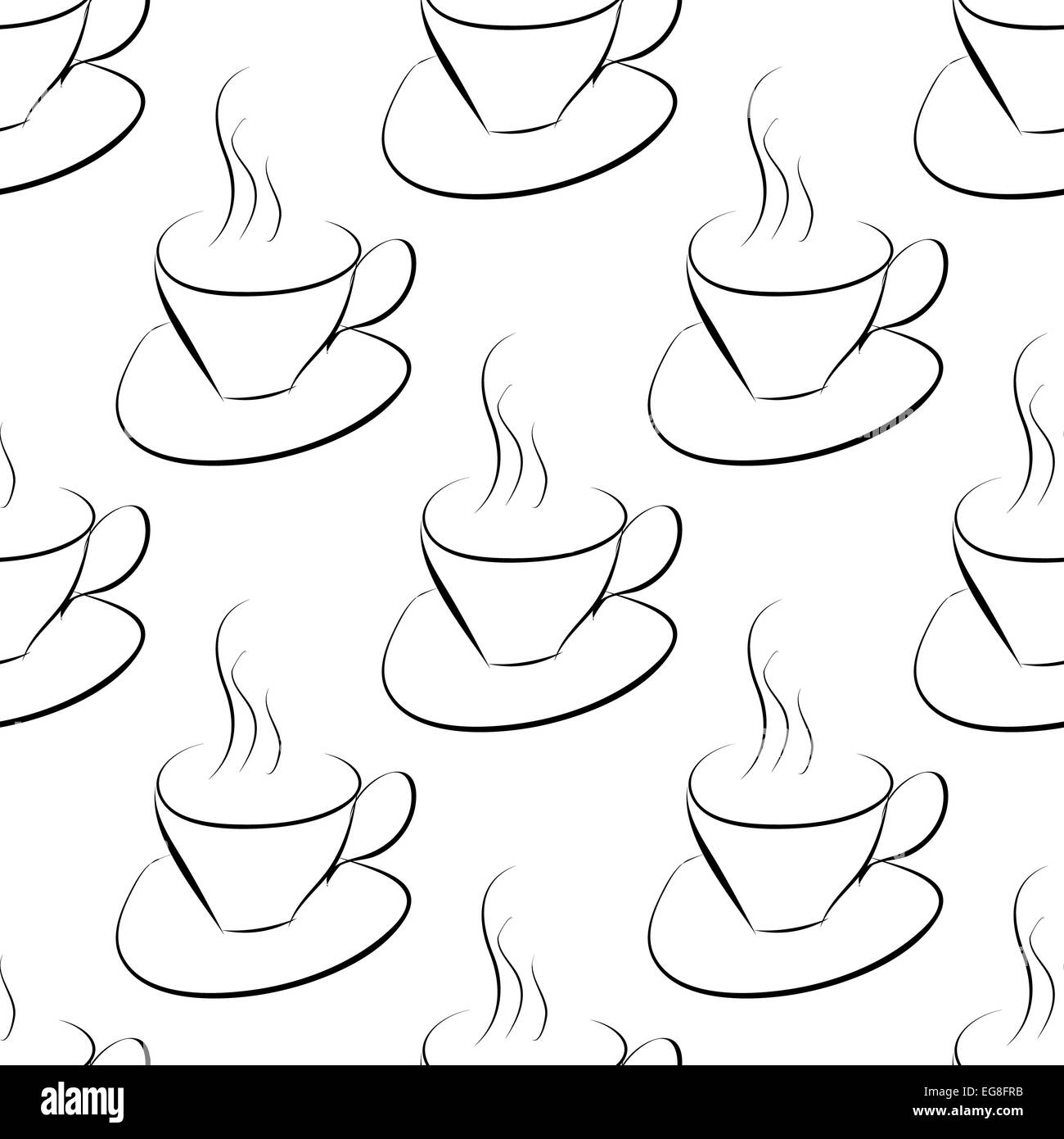 Seamless pattern with coffee cup Stock Photo