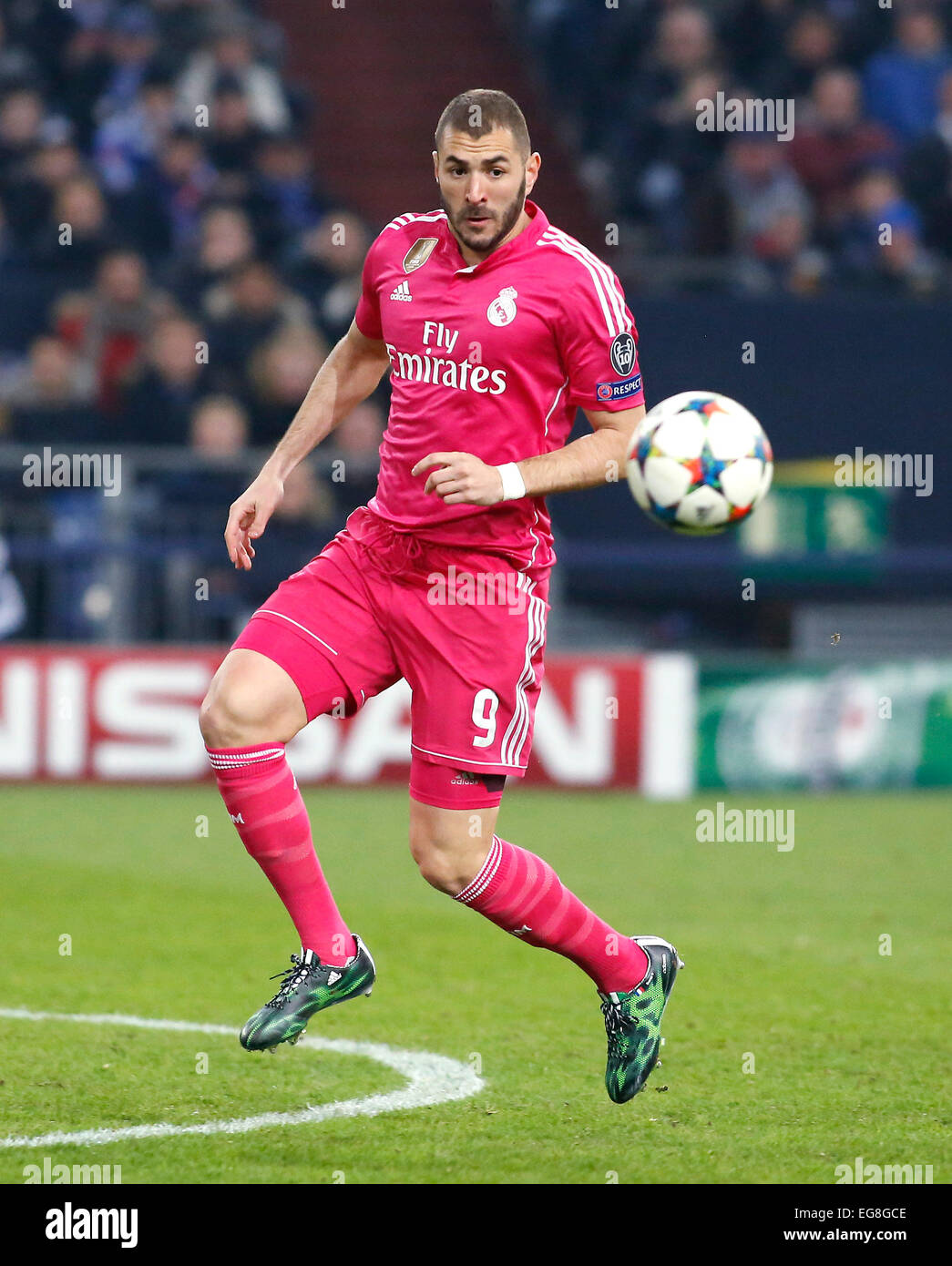 Karim Benzema (Real Madrid) during the Champions League match between FC  Schalke 04 and Real Madrid, Veltins Arena in Gelsenkirchen on February 18.,  2015 Stock Photo - Alamy