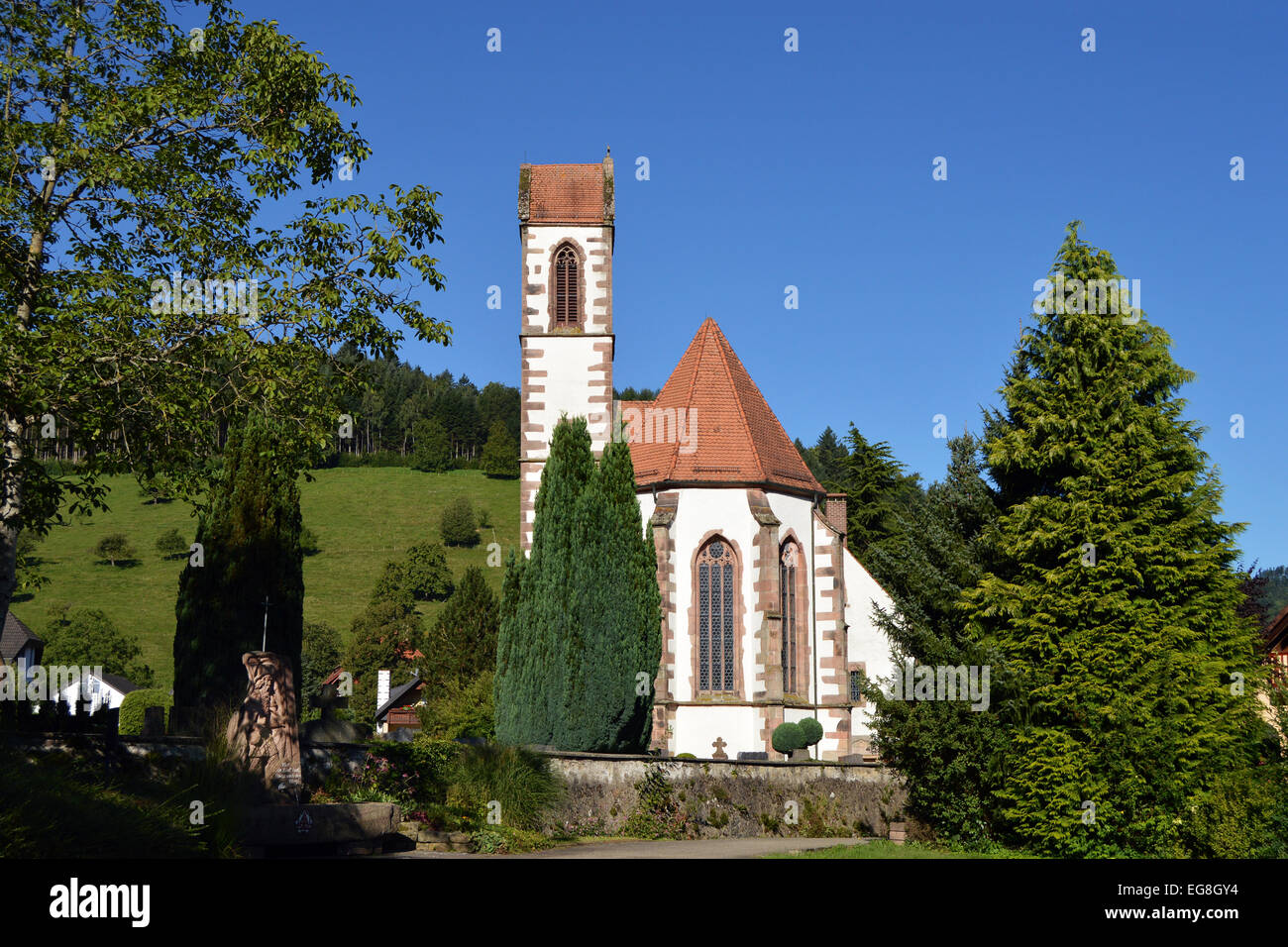 German Church - Dorfkirche St  Mauritius in Hausach, Germany Stock Photo