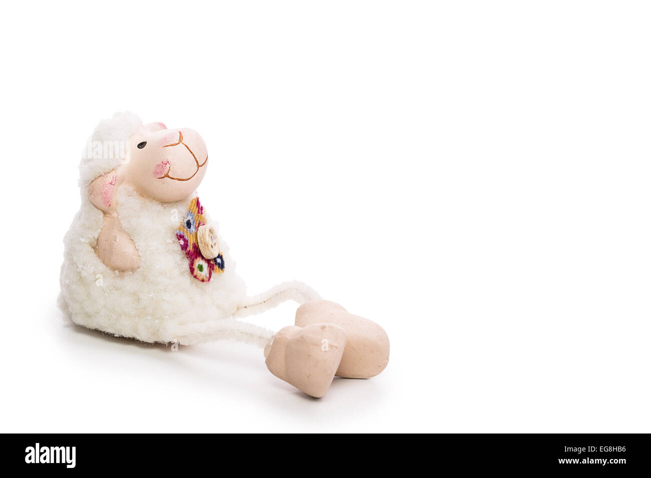 toy sheep Isolated on white background Stock Photo Alamy