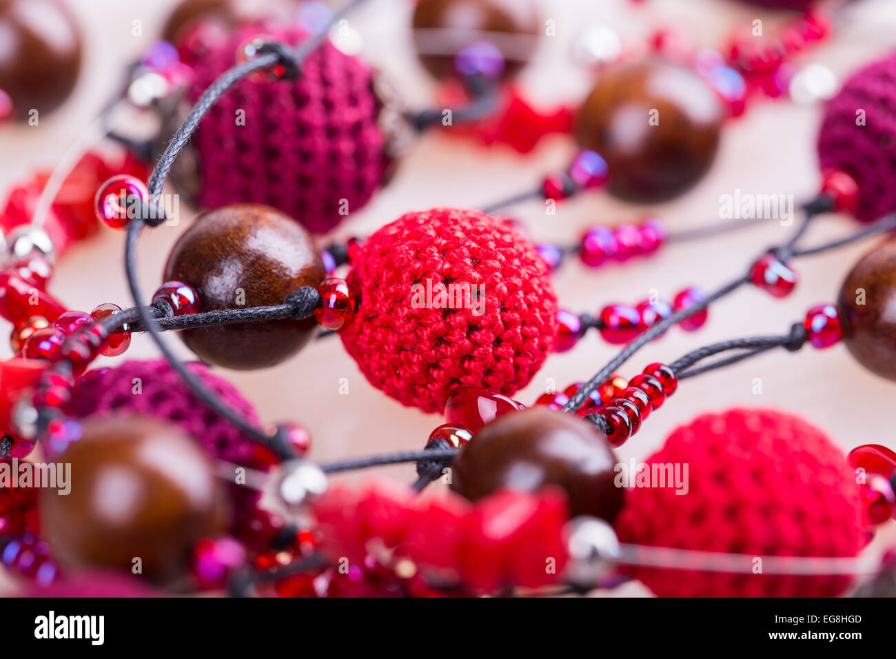 red beads Isolated on white background Stock Photo Alamy