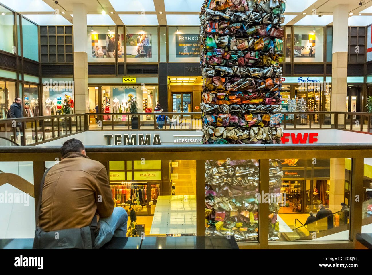 Berlin Germany Views Inside Quartier 207 Shopping Mall Man