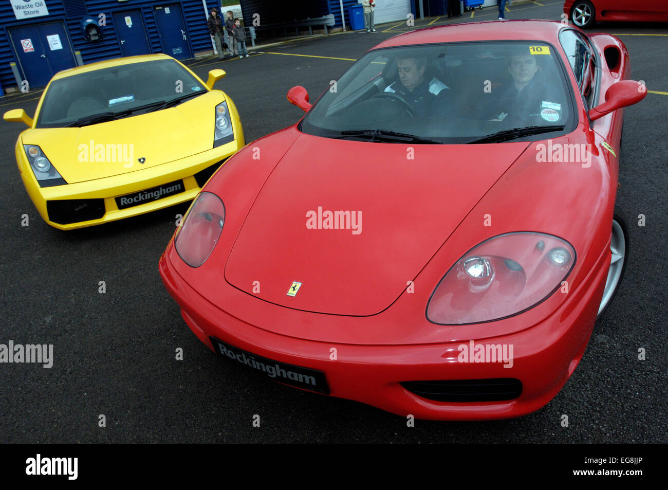 Northamptonshire red ferrari vs yellow lamborghini hi-res stock photography  and images - Alamy