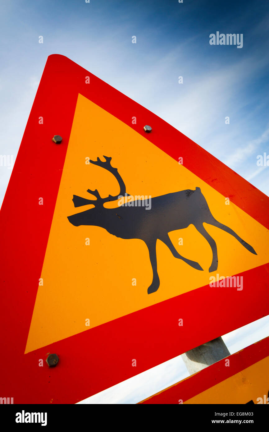 Reindeer sign. Iceland, Europe. Stock Photo