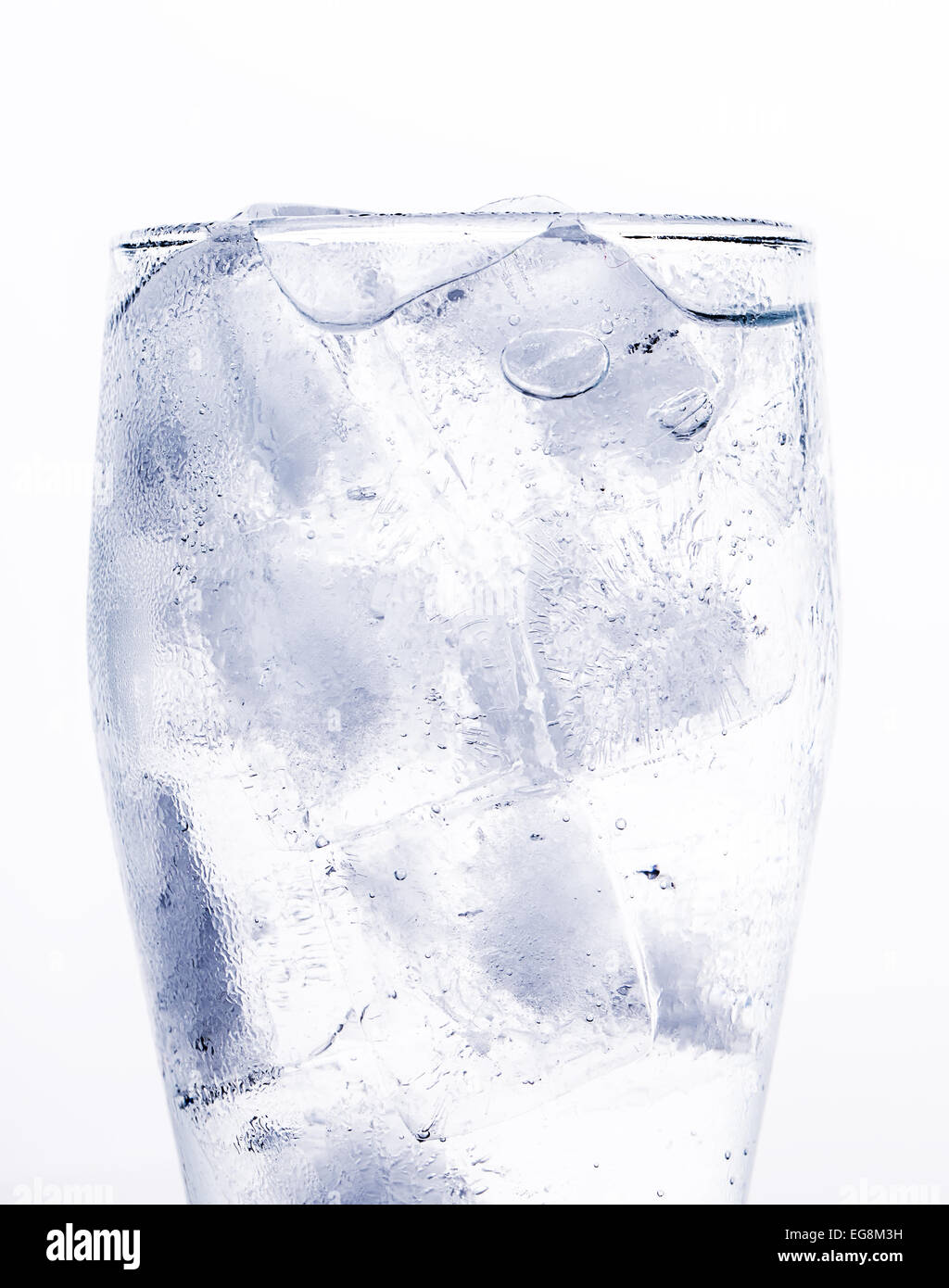 ice glass water isolated white drink cubes Stock Photo - Alamy