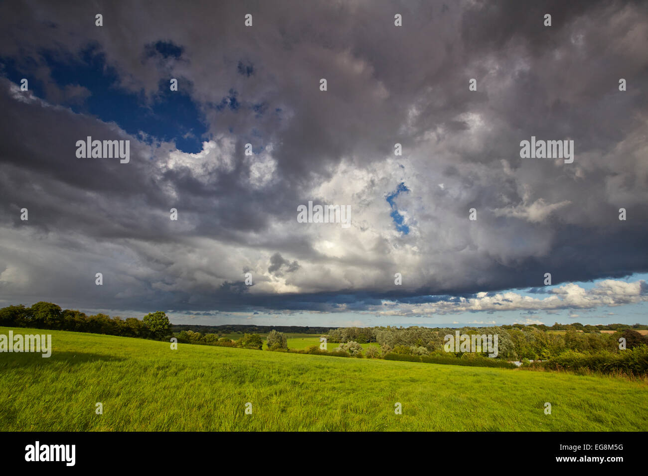 Cumulus storm clouds over the Norfolk countryside Stock Photo