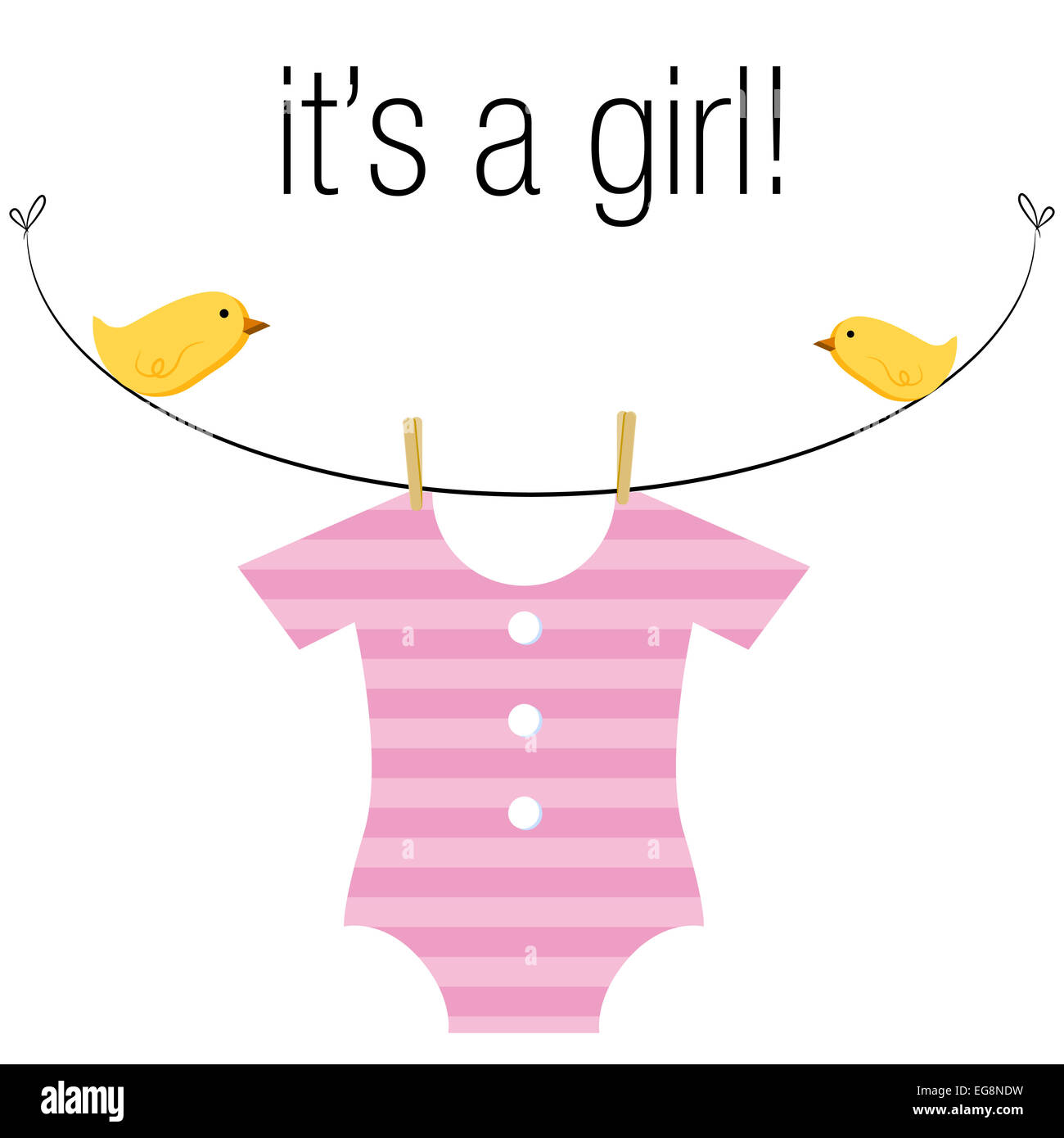 baby girl clothesline clipart