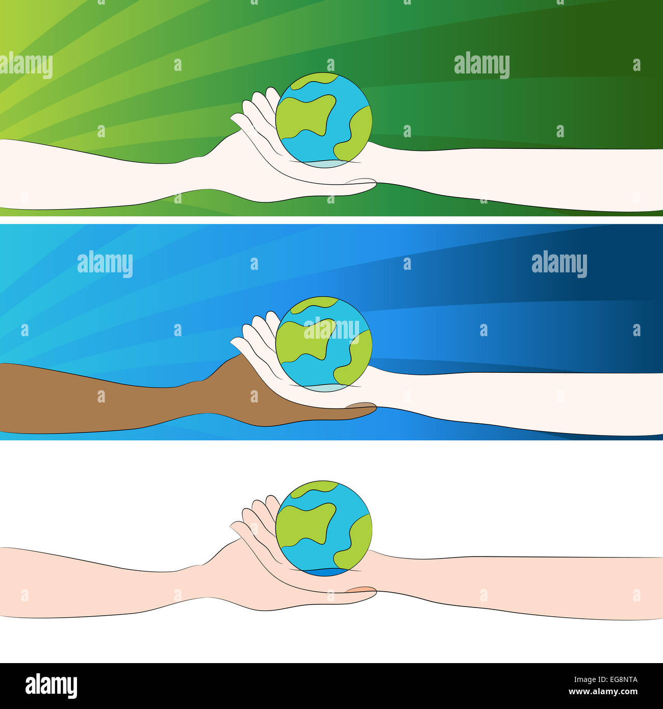 Globe hands holding unity hi-res stock photography and images - Alamy