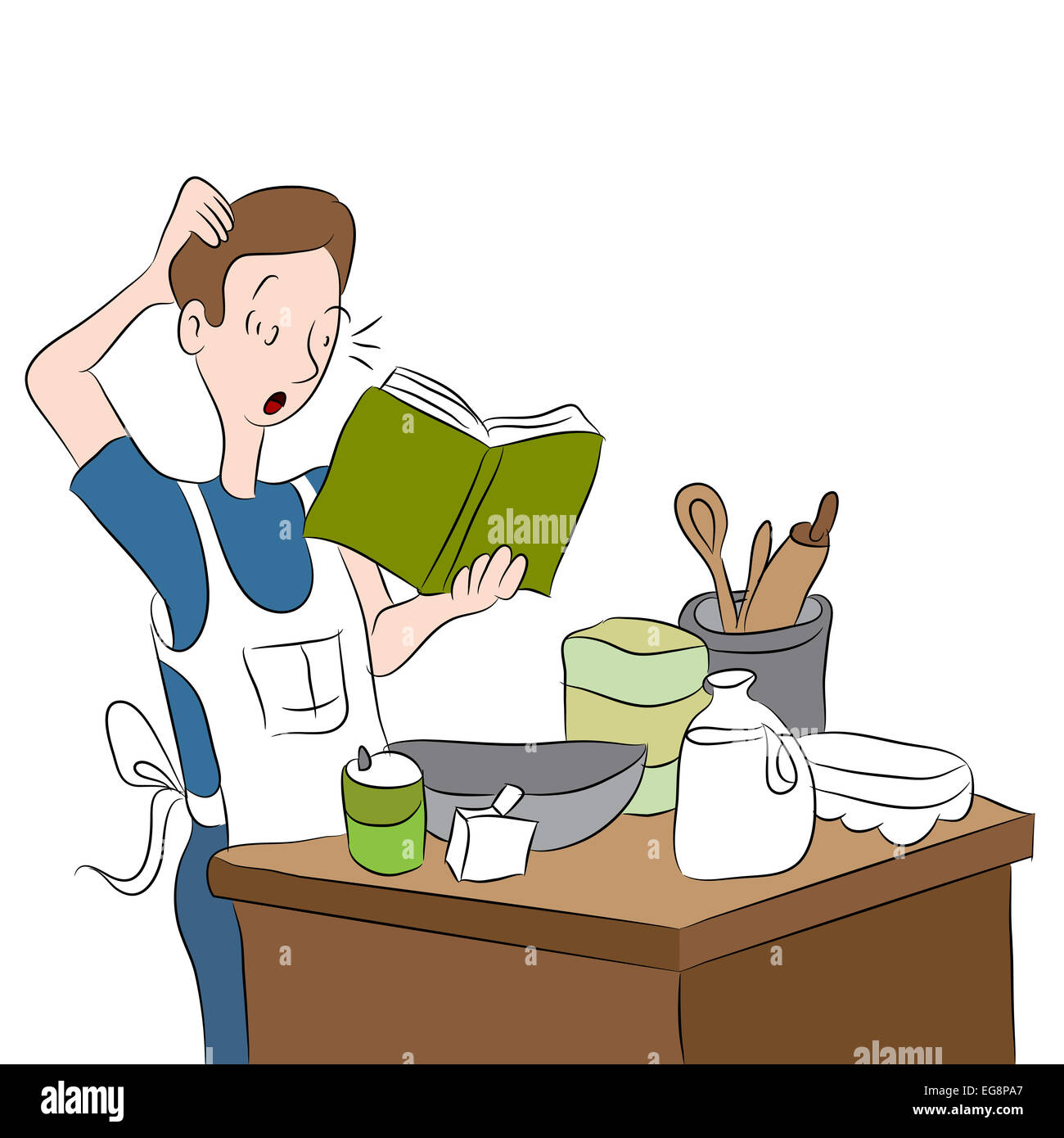 An image of a confused cook Stock Photo - Alamy