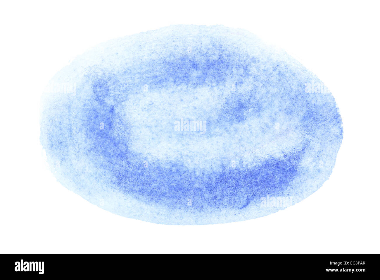 Blue oval watercolor brush stroke space for your own text Stock Photo