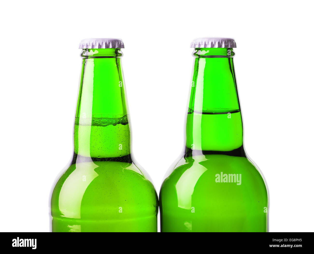 beer bottle green isolated white Stock Photo Alamy