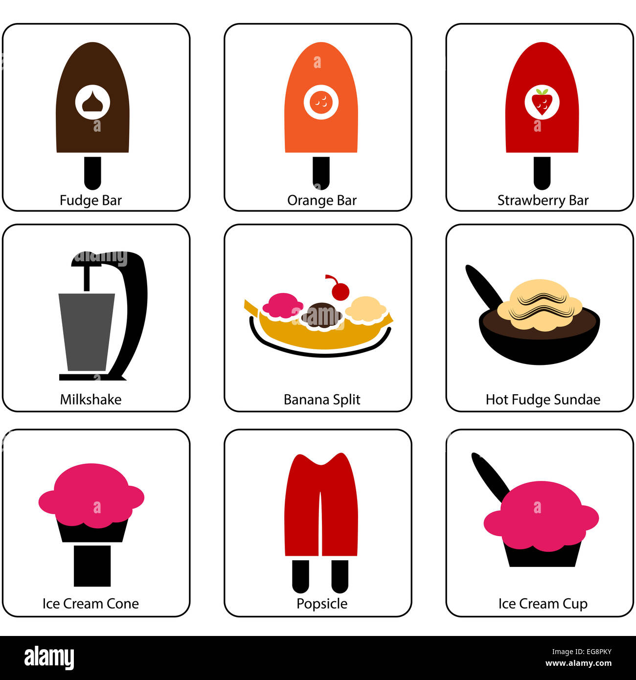 An image of ice cream parlor icons Stock Photo Alamy