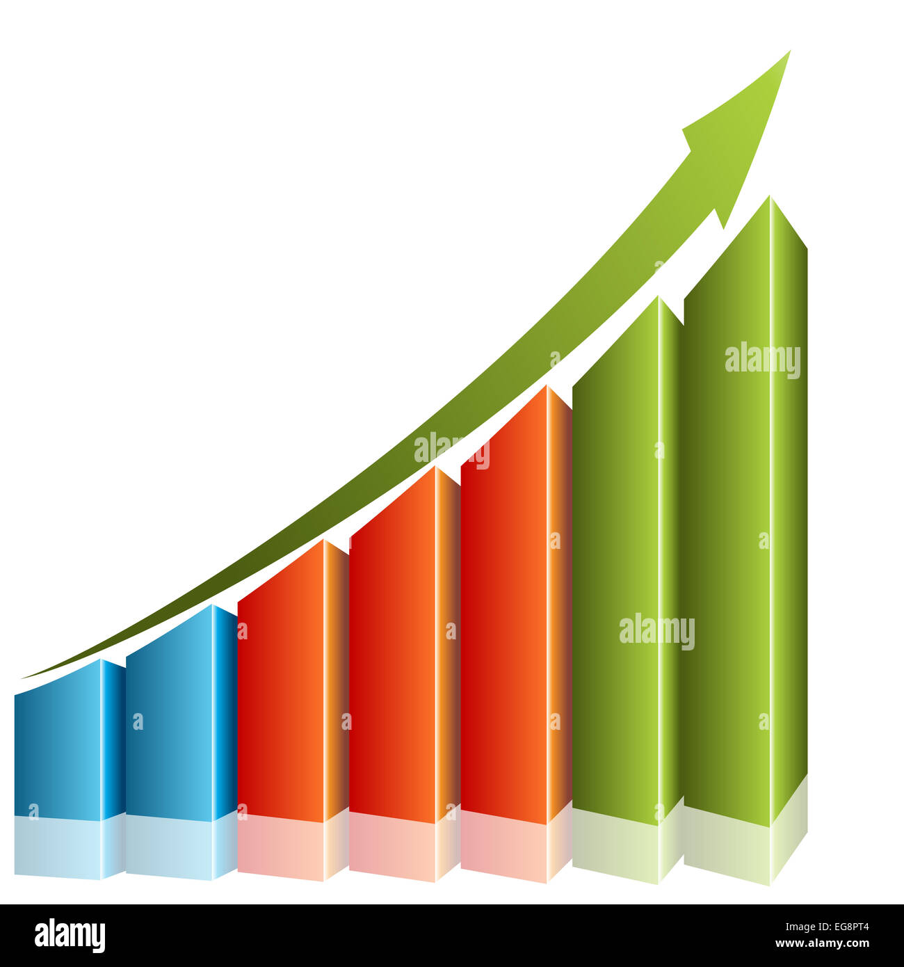 An image of a 3d consistent growth chart Stock Photo - Alamy