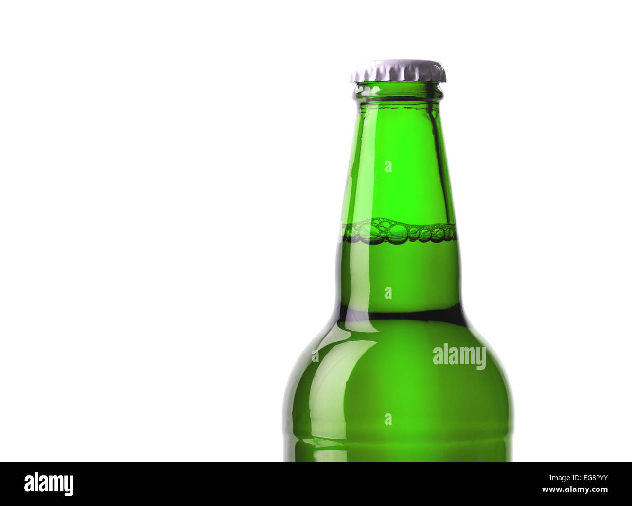 beer bottle green isolated white Stock Photo Alamy