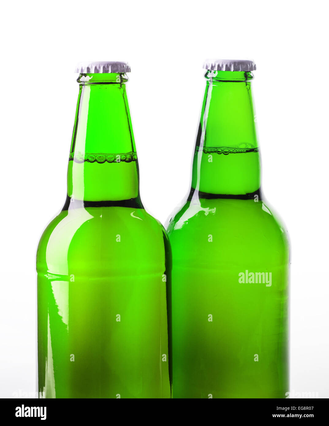 beer bottle green isolated white Stock Photo Alamy