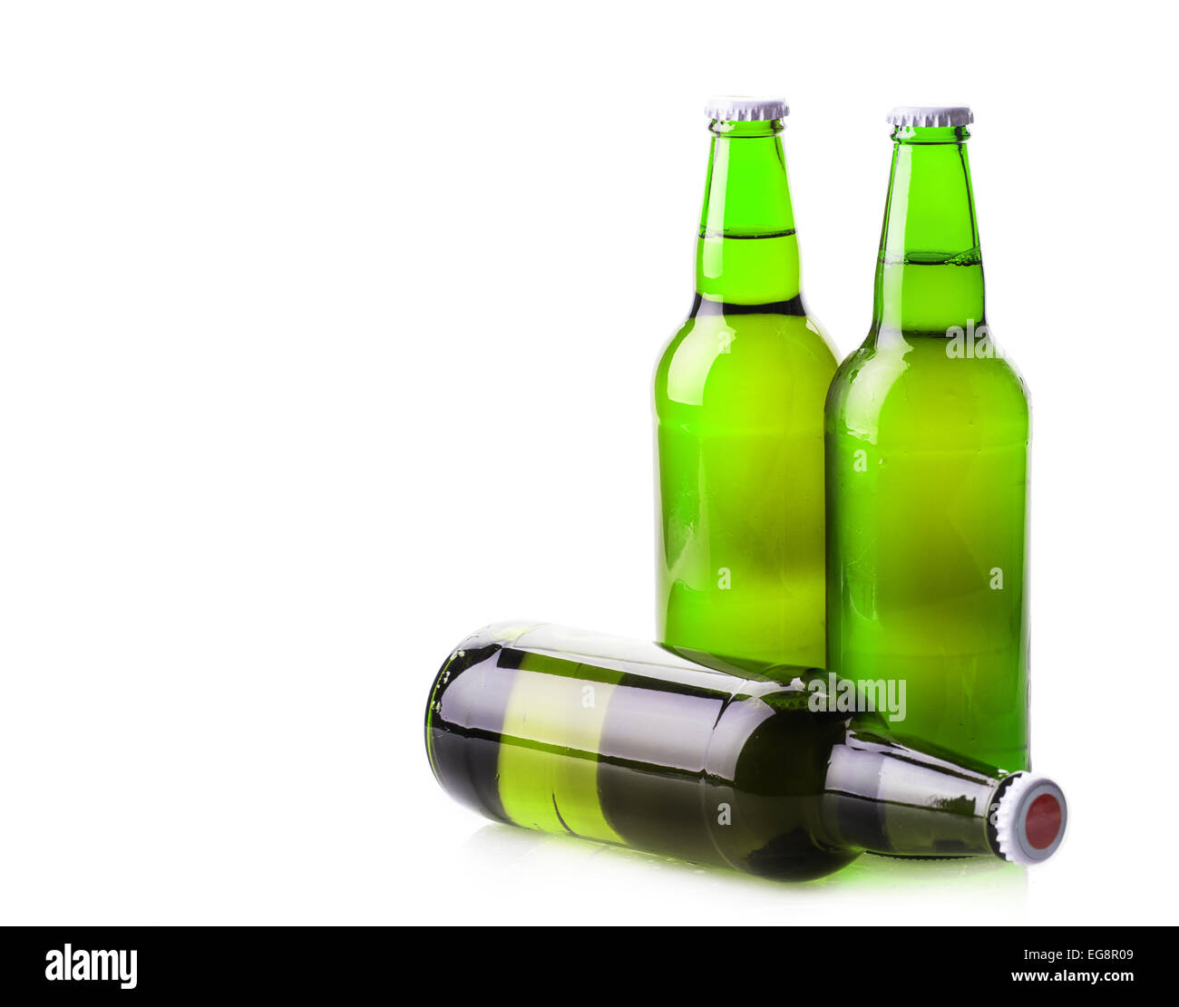 beer bottle green isolated white Stock Photo Alamy