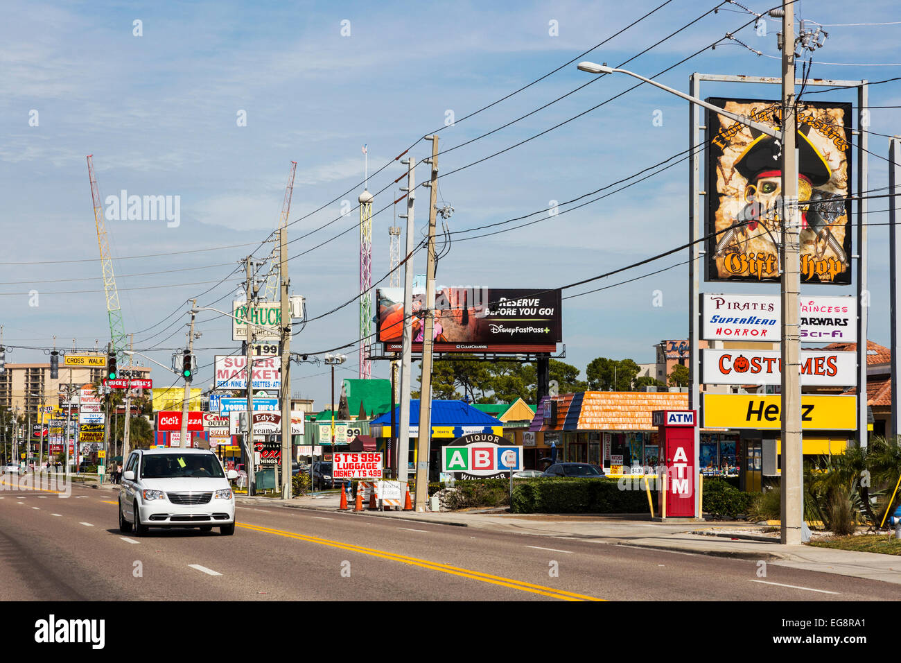 Advertising hoardings on International Drive, Orlando, Florida, USA Stock Photo