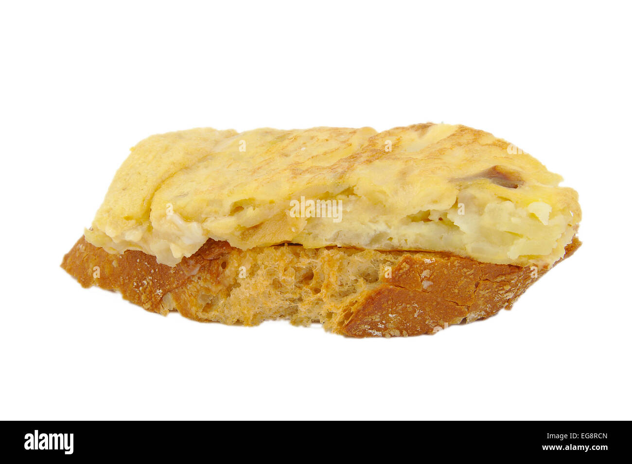 Spanish omelette isolated on white background Stock Photo