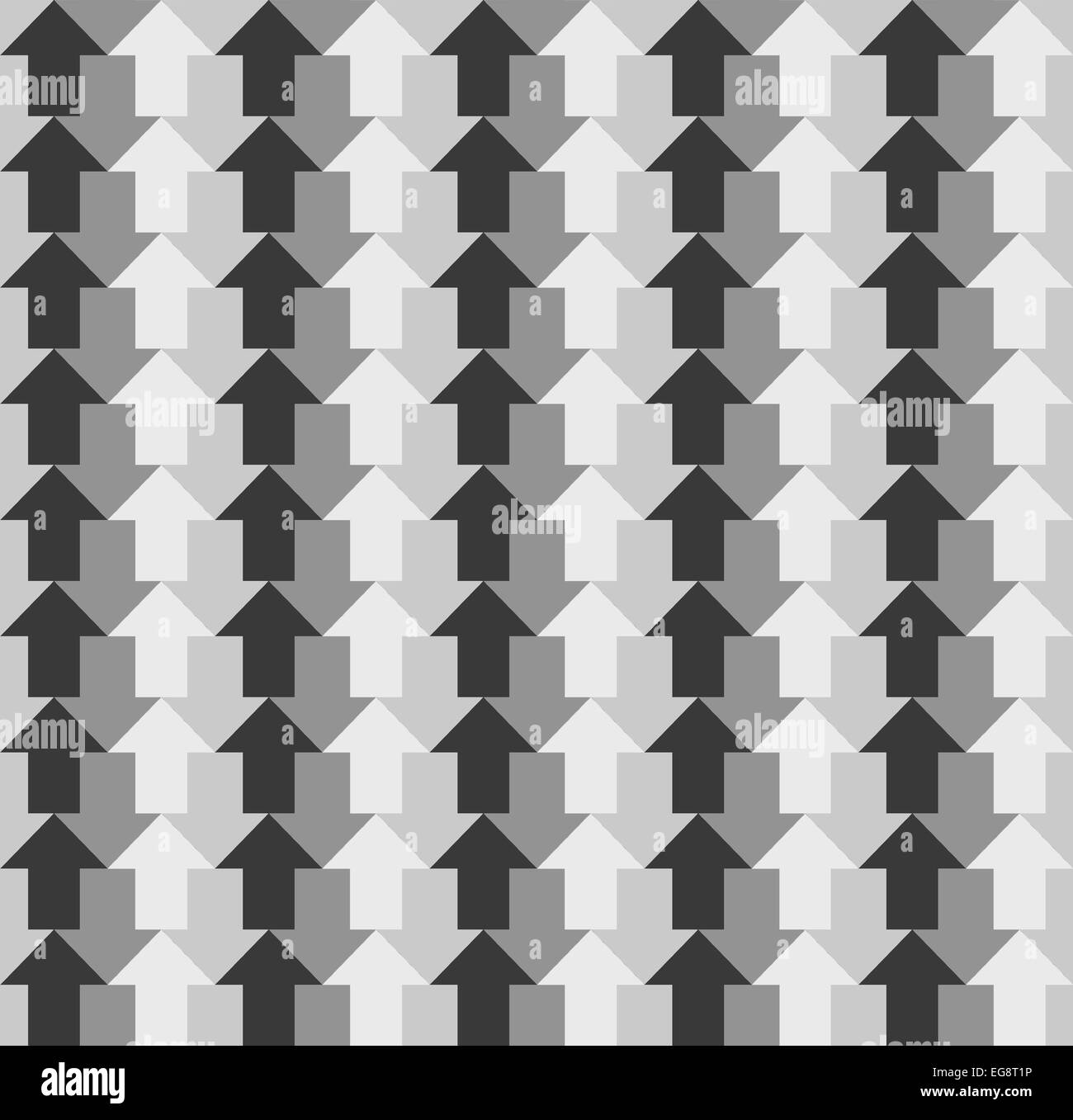 Arrows in four shades of gray pointing to opposite directions, a seamless pattern Stock Photo