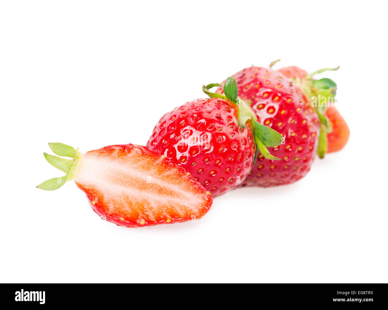 strawberry slice isolated white sweet fruit food Stock Photo - Alamy