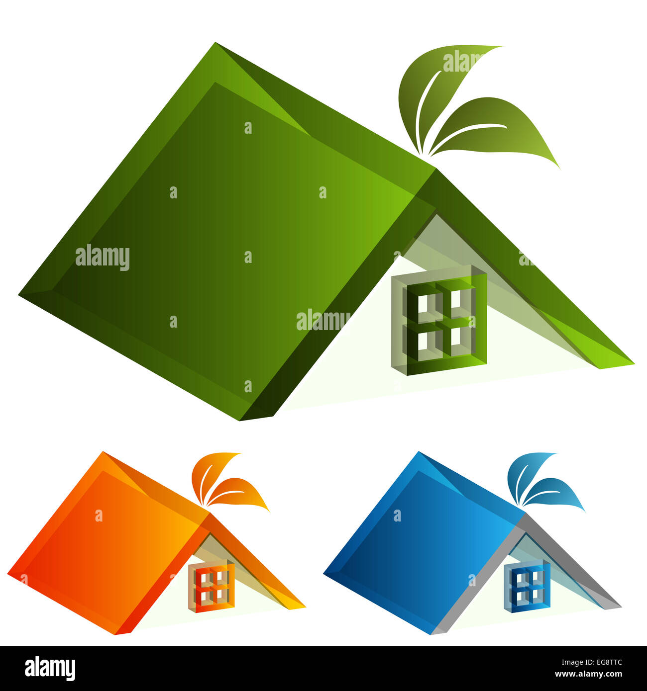 An image of a 3d energy green house icon Stock Photo - Alamy