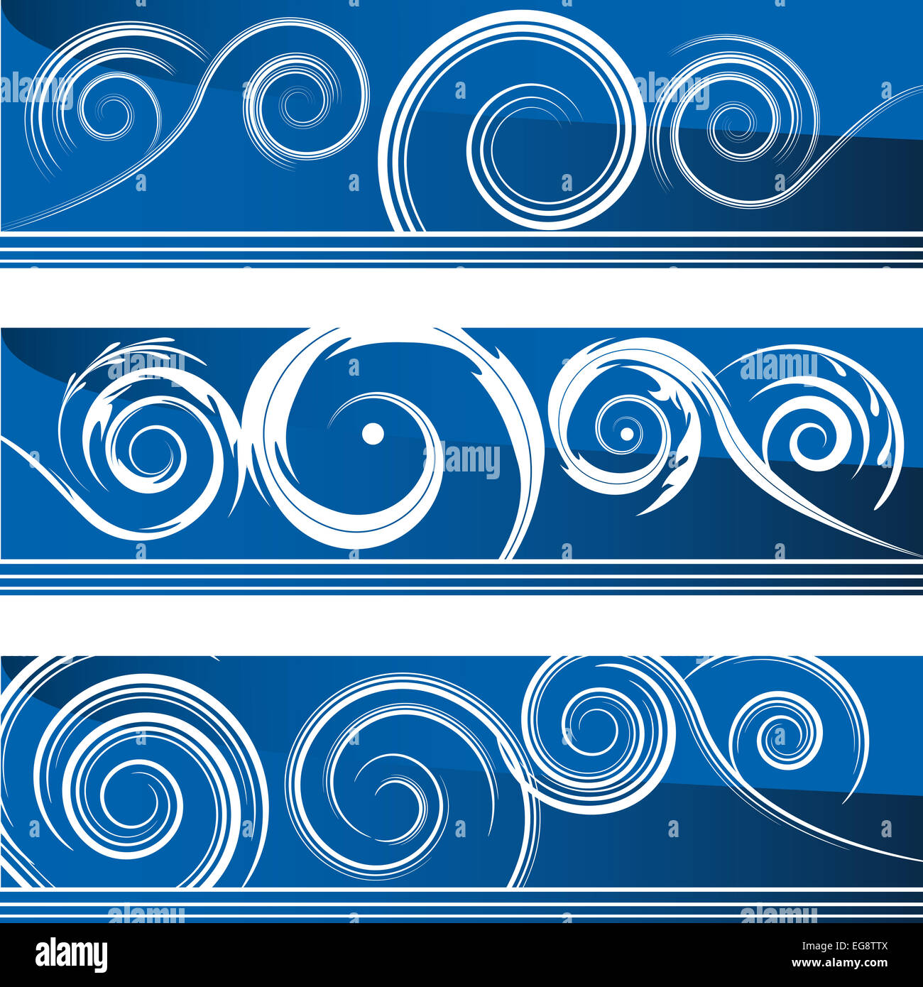 An image of a set of flourish swirl banners. Stock Photo