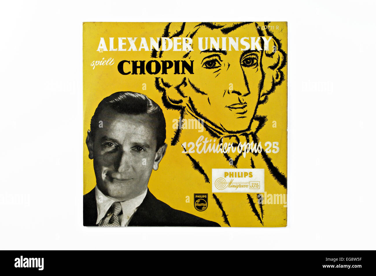 Old vinyl record cover Alexander Uninsky) Chopin Stock Photo