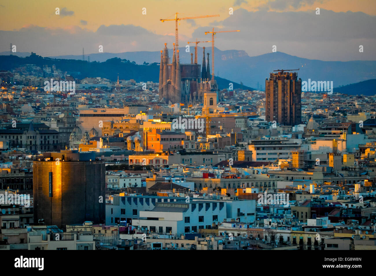 overview of Barcelona Spain Stock Photo