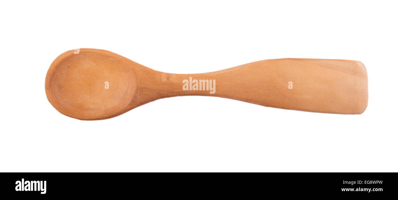 Rustic wooden spoon isolated on white Stock Photo Alamy