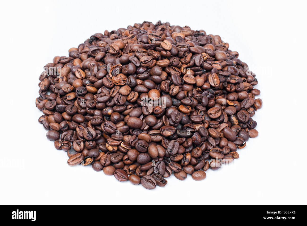 Roasted Coffee beans heap isolated on white background Stock Photo - Alamy