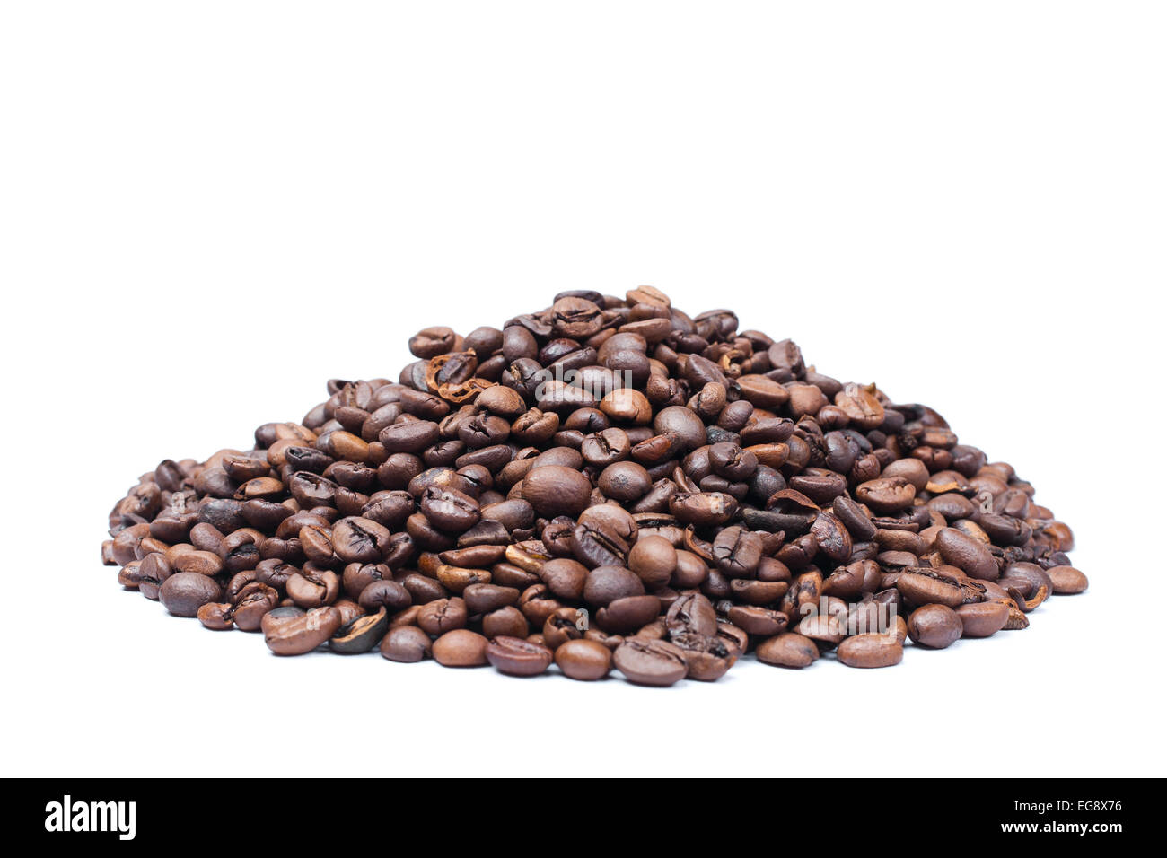 Roasted Coffee beans heap isolated on white background Stock Photo - Alamy